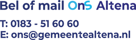 Bel 0183 - 51 60 60 of mail ons@gemeentealtena.nl