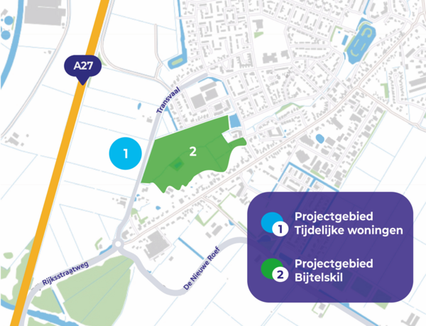 Afbeelding projectgebieden: tijdelijke woningen en Bijtelskil
