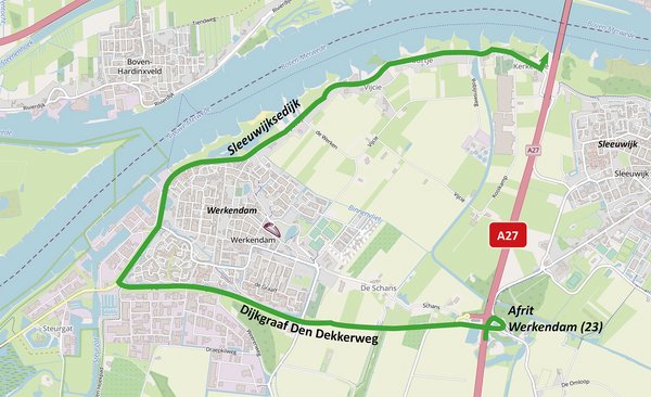 Route Werkendam ALSEEN